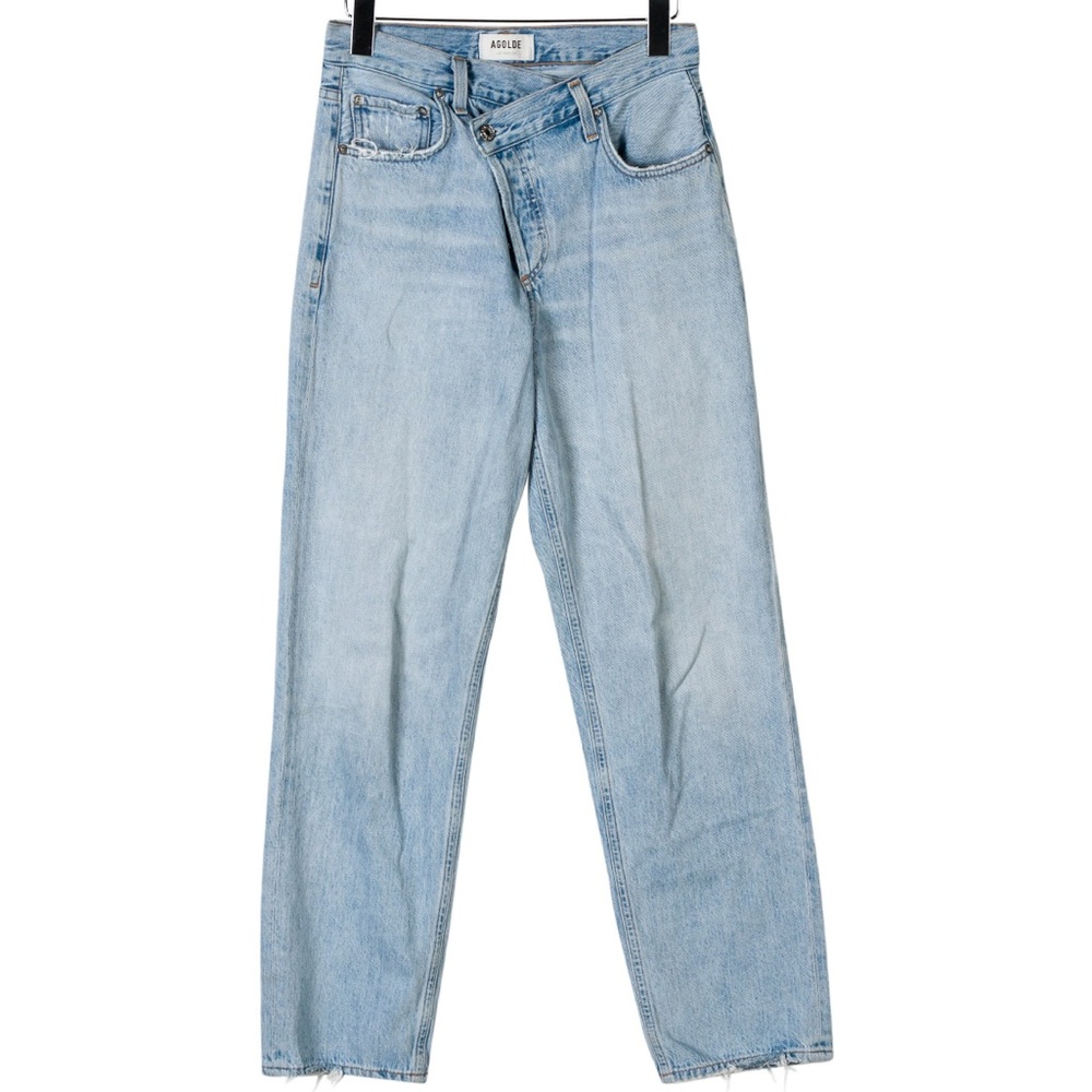 AGOLDE Straight Leg Jeans, Size 24, XS, Light Wash with High-Rise